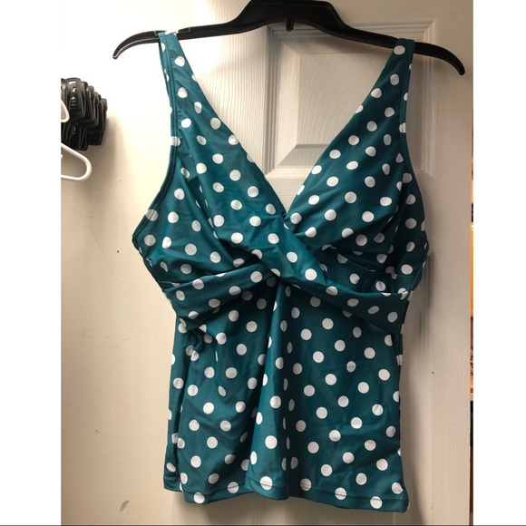 NWT Green Polka Dot 2 Piece Swim Suit - Picture 2 of 5
